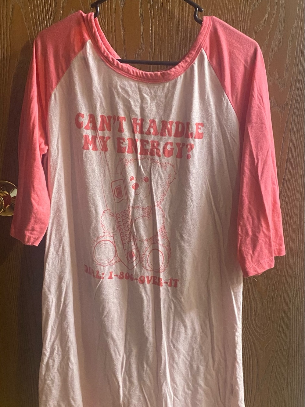 Girls' Pink Raglan Nightgown with Playful Graphic